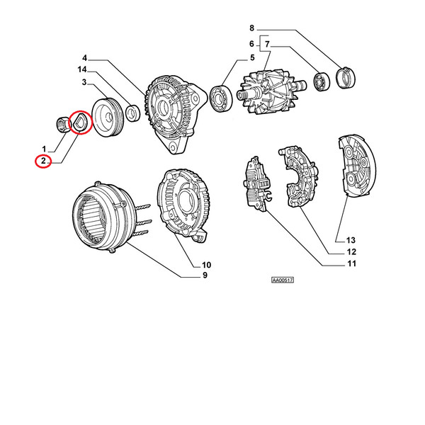Rosetta Sicherheit Lichtmaschine Fiat - Alfa - Lancia Original 9946665-image