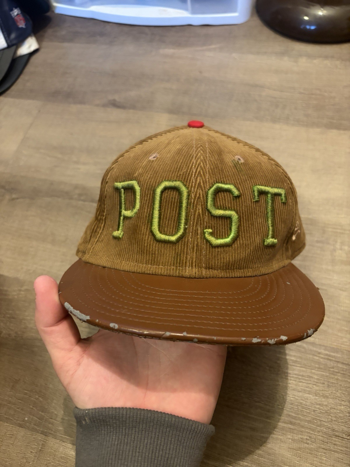 The Hundreds x New Era 59FIFTY “POST” Brown Corduroy Fitted Cap 7 5/8