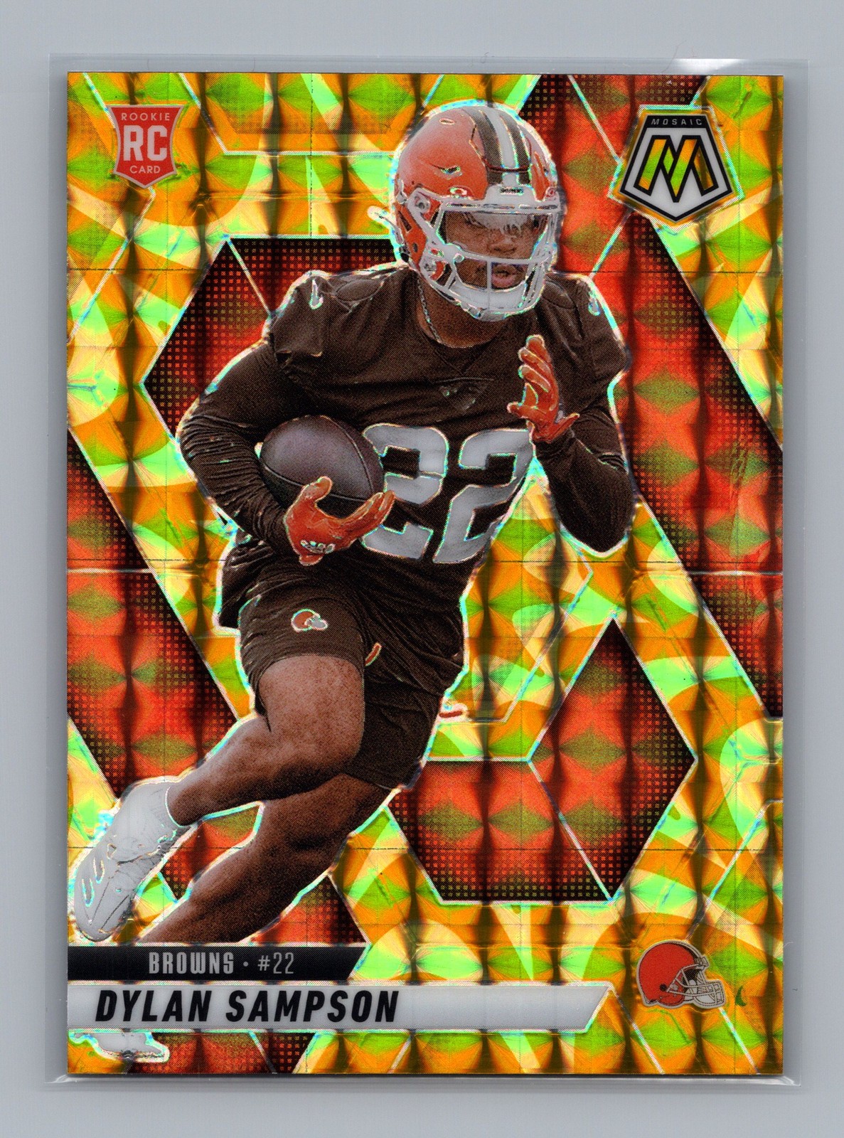 Dylan Sampson Browns 2025 Panini Mosaic #355 Mosaic Reactive Yellow Rookie