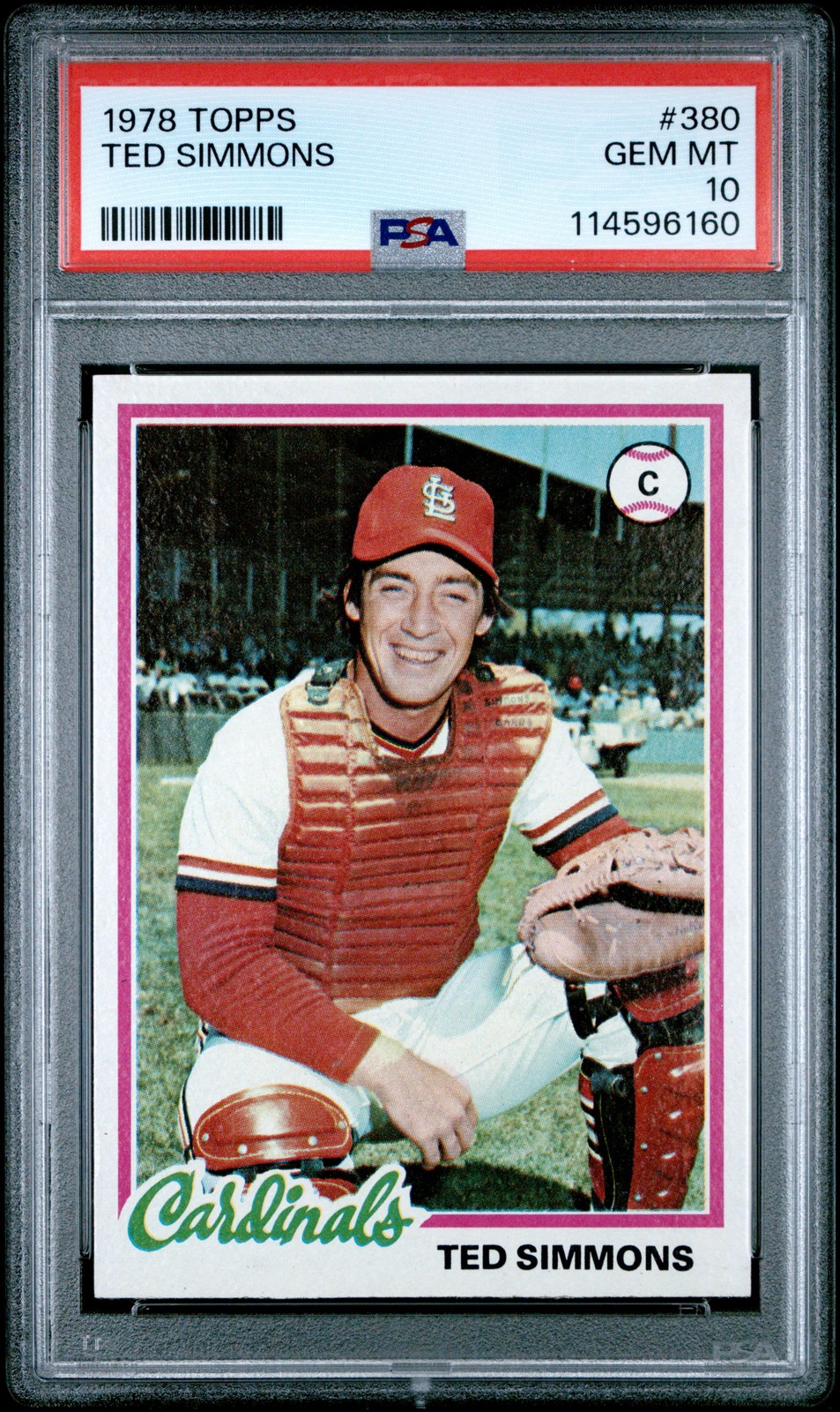 1978 TOPPS #380 TED SIMMONS PSA 10