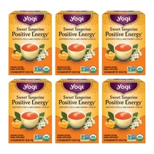 Yogi Sweet Tangerine Positive Energy Tea - 16 Tea Bags per Pack (6 Packs) - O...