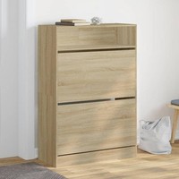 Schuhschrank Mit 2 Klappen Sonoma-Eiche 80X34X116 Cm