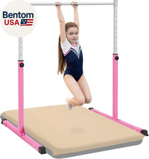 Gymnastics Bar for Kids Ages 3-15, 3' to 5' Adjustable Height, Gymnastic Kip Bar