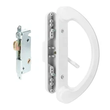 Sliding Patio Door Handle Pull Set with Mortise Lock, Full Replacement White ...