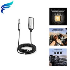 Aux to Bluetooth 6.0 Adapter 3.5mm Bluetooth Receiver for Car USB 2.0 to 3.5m...