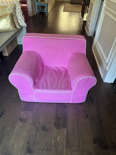Chaise Enfant Pottery Barn Oversize Anywhere – Housse En Sergé Rose Baies – Modèle Neuf Avec Défauts Mineurs