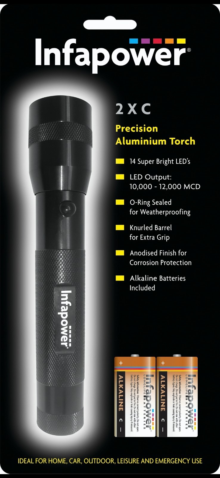 INFAPOWER F003 8"" 2XC 14 LED WEATHERPROOF LEISURE CAMPING TORCH REF5924-5937