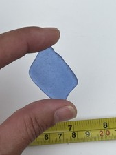 Genuine Beach Sea Glass Cornflower Light Blue Jewelry Quality Pendant Frosted