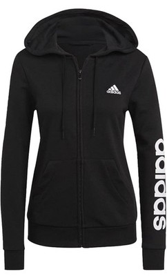 Adidas Women's Essential Linear Hoodie Jacket Cotton Black S97076 Size S