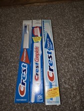 3 VINTAGE Crest Complete Rippled Bristles Soft Toothbrush NEW