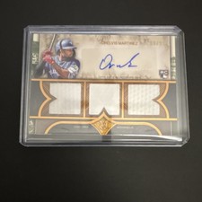 Orelvis Martinez Triple Relic Autograph /99 2025 Topps Museum SPTRA-OM Blue Jays