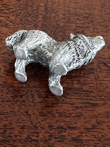 Hudson “Noah’s Ark” Pewter Wolf Vintage Figurine Miniature Animal Collectible - Picture 5 of 6
