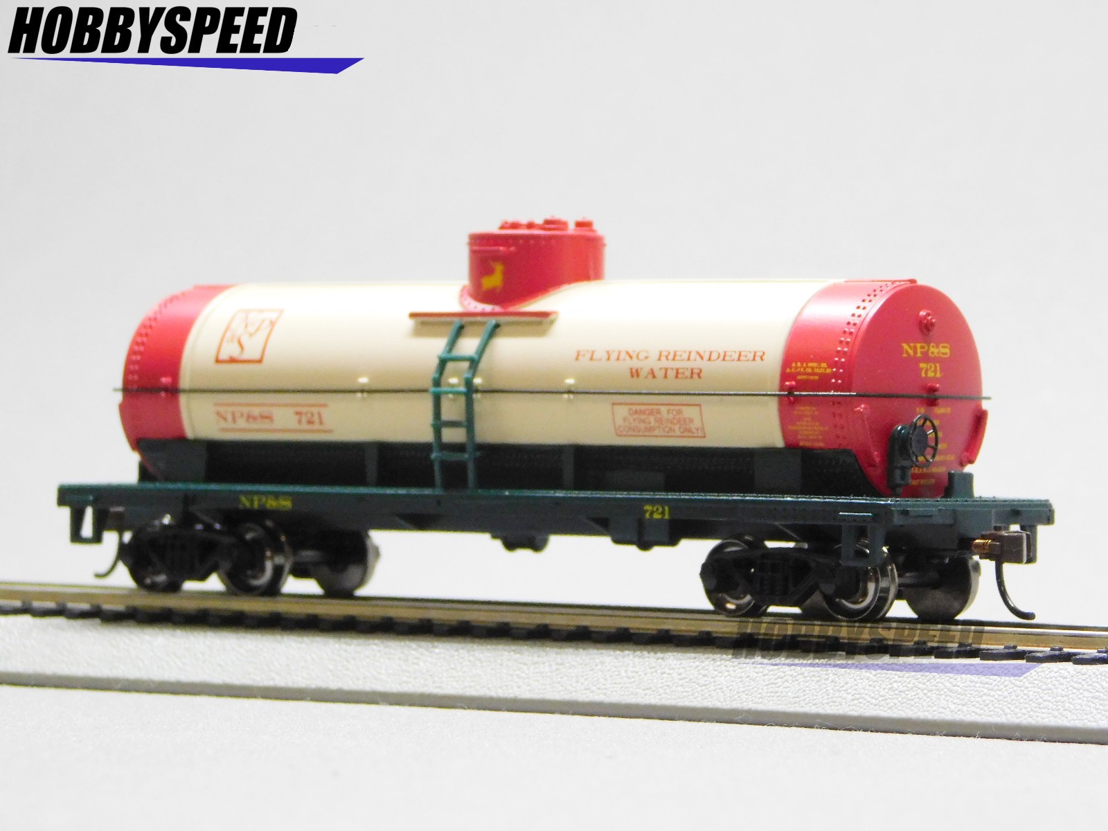 BACHMANN HO SCALE NP&S FLYING REINDEER WATER 40' SINGLE DOME TANK CAR BAC17801
