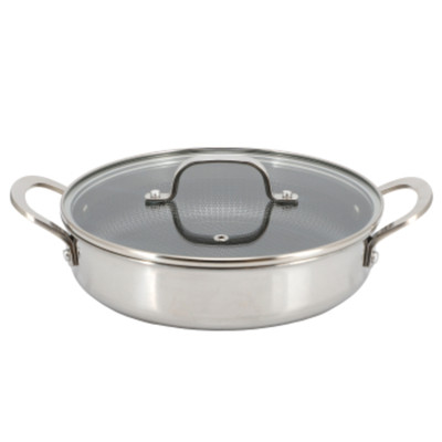 Better Chef 10 Inch 3-Ply Stainless Steel Nonstick Deep Fry Pan With Lid In Sil