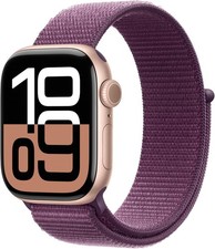 Apple Watch Series 10 GPS 42MM Rose Gold Aluminum Case Plum Sport Loop