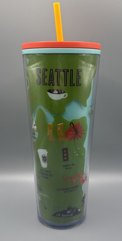 Starbucks Seattle Washington Cold Cup 24 Oz Tumbler NWT 
