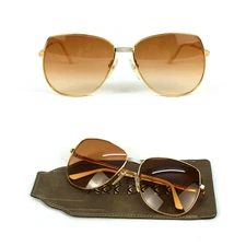 VINTAGE ICONIC GANGSTER LOGO PARIS METAL SUNGLASSES 1980s ART DECO OF FRANCE