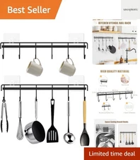 Kitchen Utensil Hanger, Adhesive Utensil Holder Wall Mount Kitchen Rack Rail ...
