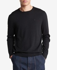 Calvin Klein Mens Extra Soft Merino Wool Blend Sweater in Black Sz Medium