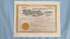 1892 Cripple Creek Colo. Anaconda Gold Mine Company Stock Certificate-Issued