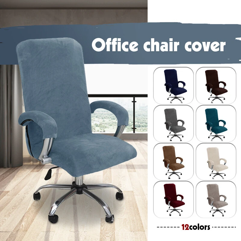 Stretch Office Chair Cover Thickened Velvet Computer Chair Protector Arm  Covers