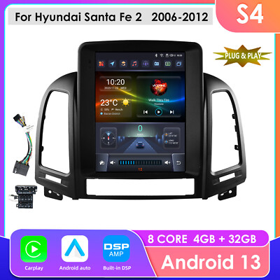 4+32GB For Hyundai Santa Fe 2006-2012 Car Radio GPS Navi Sat WIFI BT Carplay MP3