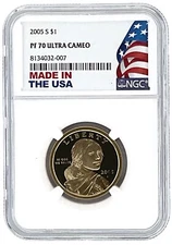 2005 S Sacagawea Dollar NGC PF70 Ultra Cameo Made In USA Holder