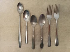 Flatware Lot of 4 Spoons and 2 Forks Random Brands & Makes Dining Utensils