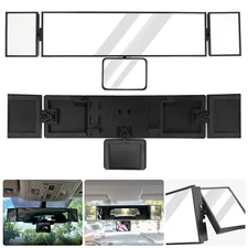 15" Wide Angle Rearview Mirror w/ Baby Mirror Convex Clip-On for Car SUV Truck