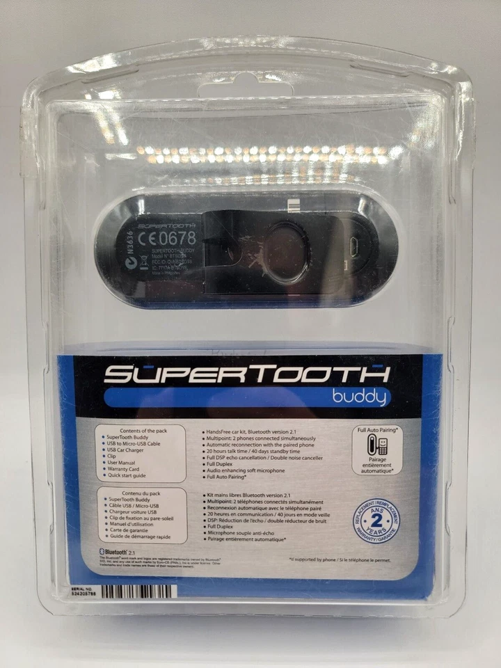 SuperTooth Buddy Handsfree Bluetooth Visor Speaker Car Kit - Black (Read Read) - Image 2 of 4