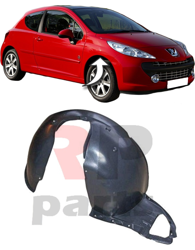 Repiauto Pare-boue Aile Avant Droit Compatible Peugeot 207 Depuis 2006 - Référence OEM 7136Y7