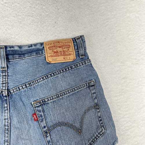 Jeans vintage Levis 569 pantaloncino donna W32 blu denim largo dritto donna - Foto 6 di 8