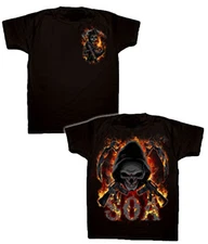 Officially Licensed Sons of Anarchy Reaper Flames Adult T-shirt