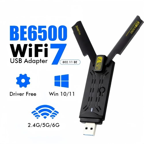 Wifi 7 USB Adapter 6500Mbps Tri-Band 2.4G/5G/6G USB3.0 Adaptador Wireless - 第 18/19 張圖片