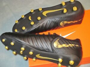 Mens 10 NIKE Tiempo LEGEND 7 Club FG - BLACK \u0026 GOLD SOCCER CLEATS AO2597  077 NIB | eBay