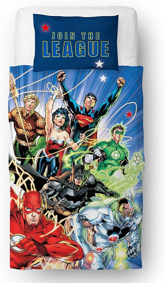 Official Justice League Join Reversible Panel Single Bed Duvet