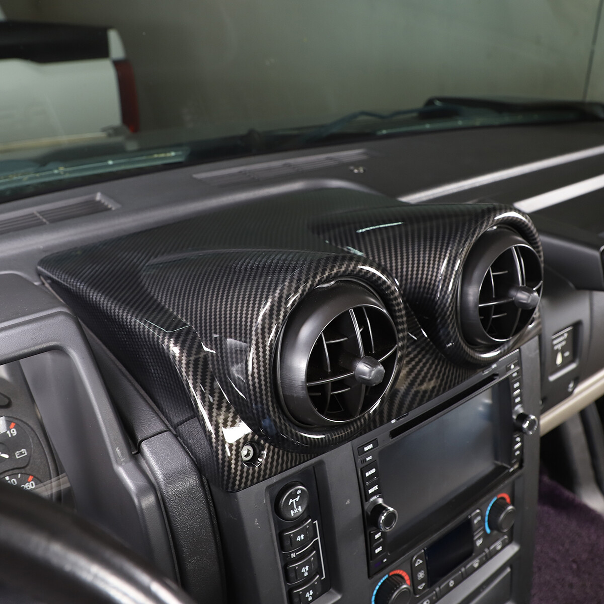 ABS Carbon Fiber Dash Panel Frame interior Trim Set Fits Hummer H2