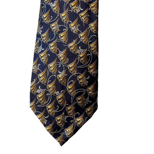 Robert Talbott SEVEN FOLD Silk Tie Blue Gold Textured LTD Edition #1 /40 Ornate - Picture 6 of 7