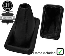 Schwarz Naht Leder Manuell Gang Manschette+Plastik Rahmen Für VW Polo MK2 86C