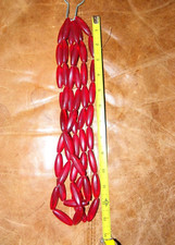 Vintage Oval Translucent Red Glass Trade Beads