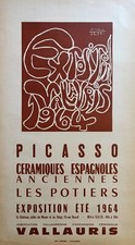 Pablo Picasso Affiche Originale Exposition 1964 Vallauris Les Potiers 