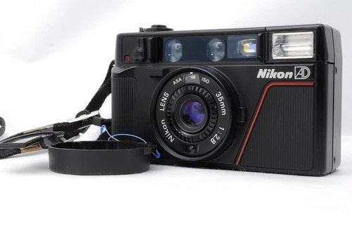 Nikon L35 AD Point & Shoot 35mm Black Film Camera From JAPAN [Near MINT]