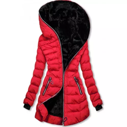 Cappotto donna trapuntato imbottito pelliccia pile foderato cappuccio outwear giacca parka invernale - Foto 12 di 18