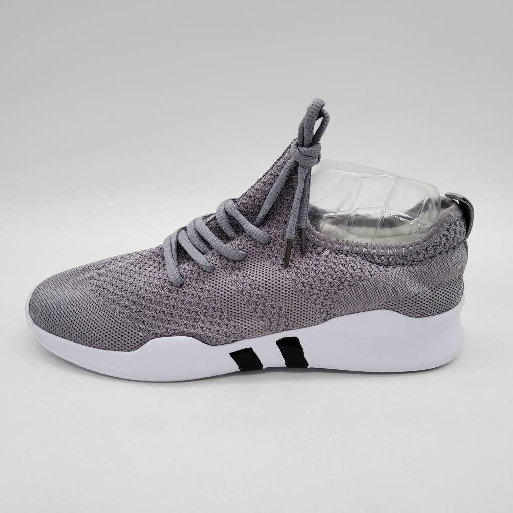 Womens Athletic Sneakers Shoes Gray White Low Top Lace Up Mesh