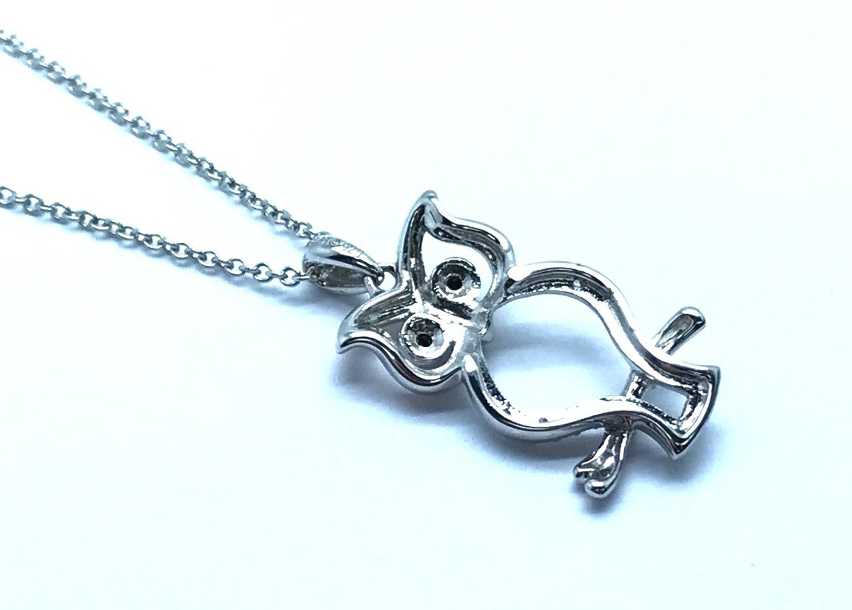 Sterling Silver 925 Two Tone Black Onyx CZ Elegant Night Owl