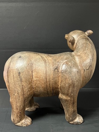 VINTAGE CARVED WOOD POLAR BEAR PAPER MACHE MOLD/SCULPTURE - Picture 7 of 7