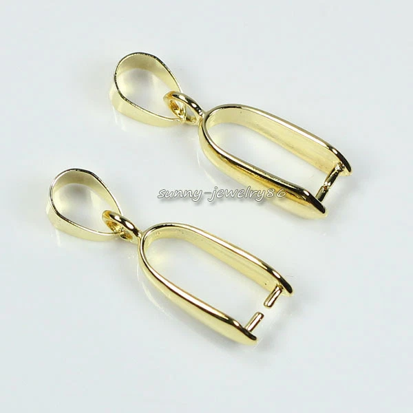 50 conectores de fianzas colgantes grandes 24x7 mm plateados/plata opaca/dorados Foto 2 de 3