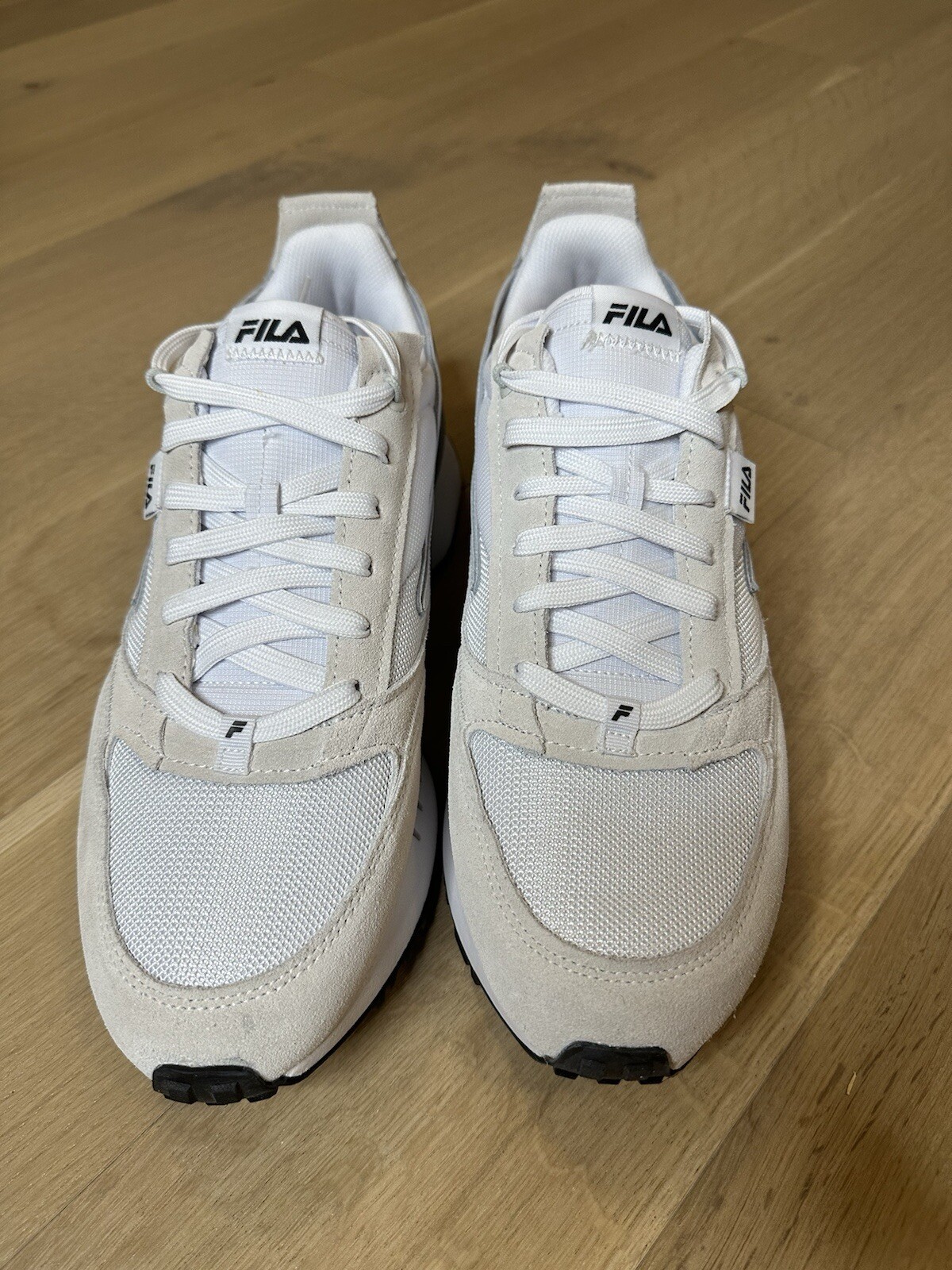 FILA RENNO N GENERATION PATCHED wht/wht/ggry Men’s Size 13 BNIB image 2