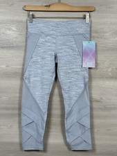 Ivivva Kids Lululemon Fold On Tight Crop Luon Pockets Size 12   Grey TICT 80275