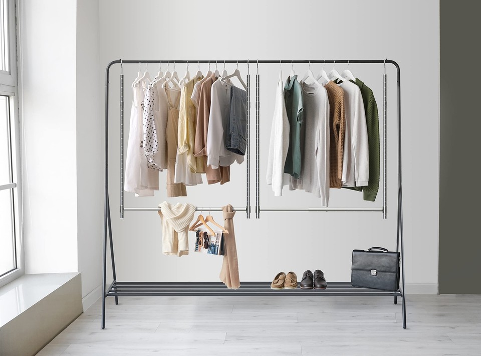 Adjustable Closet Hanging Rod, Chrome 2 Pack eBay